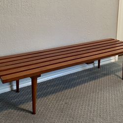 Mid Century Modern Slatted Bench