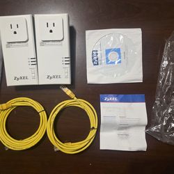 ZyXEL PLA-407 Powerline Adapter Starter Kit 200 Mbps Ethernet Pass-Thru