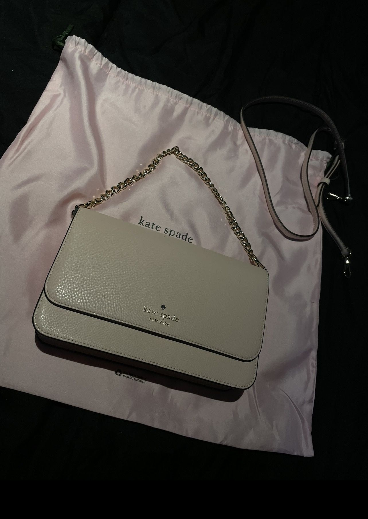 no dust bag no gold chain purse only with strap PINK KATE