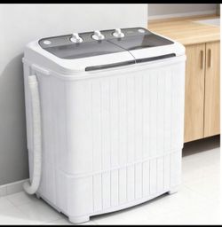 17.6 Ibs Portable Washing Machine, Compact Washer Machine, Mini Washing Machine, Twin Tub Washer And Spiner, Ideal For Dorms, Apartments, RVs, Ca