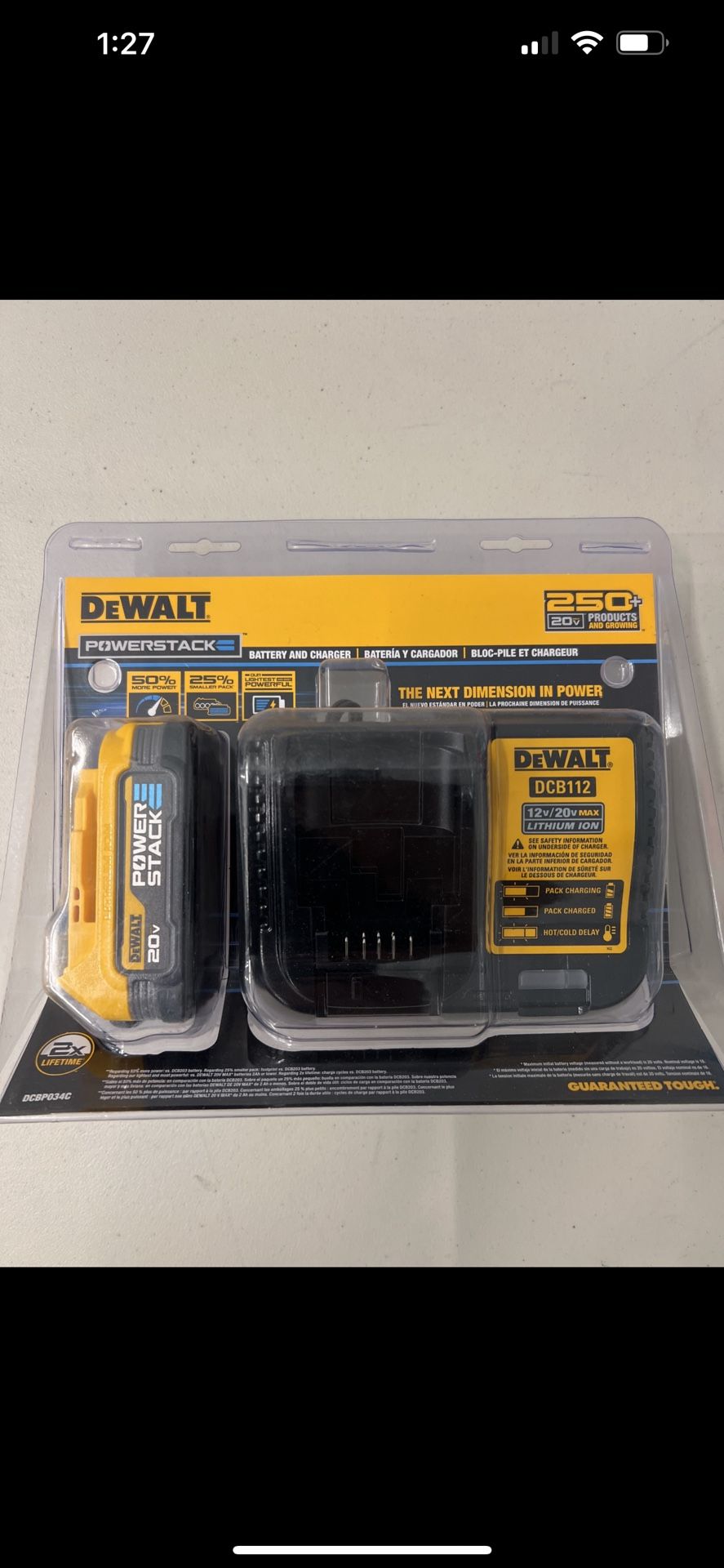 BNIB Dewalt Power stack With Charger