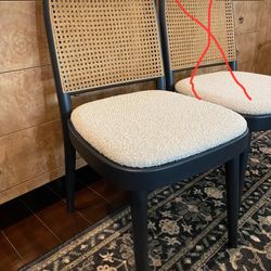Castlery Edith Cane Dining Chair, Black (One Chair Only)