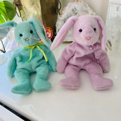 Vintage TY Original 1990s y2k Beanie Babies Stuffed Animal Toy Bunny Collection