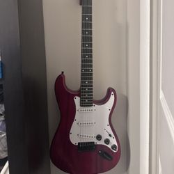 Red LYX Pro strat guitar 