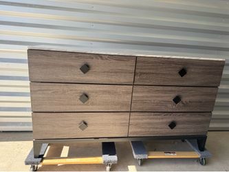 Modern 6-Drawer Dresser with Marble Top