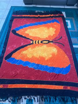 Hand-painted batik butterfly sarong 45x66”