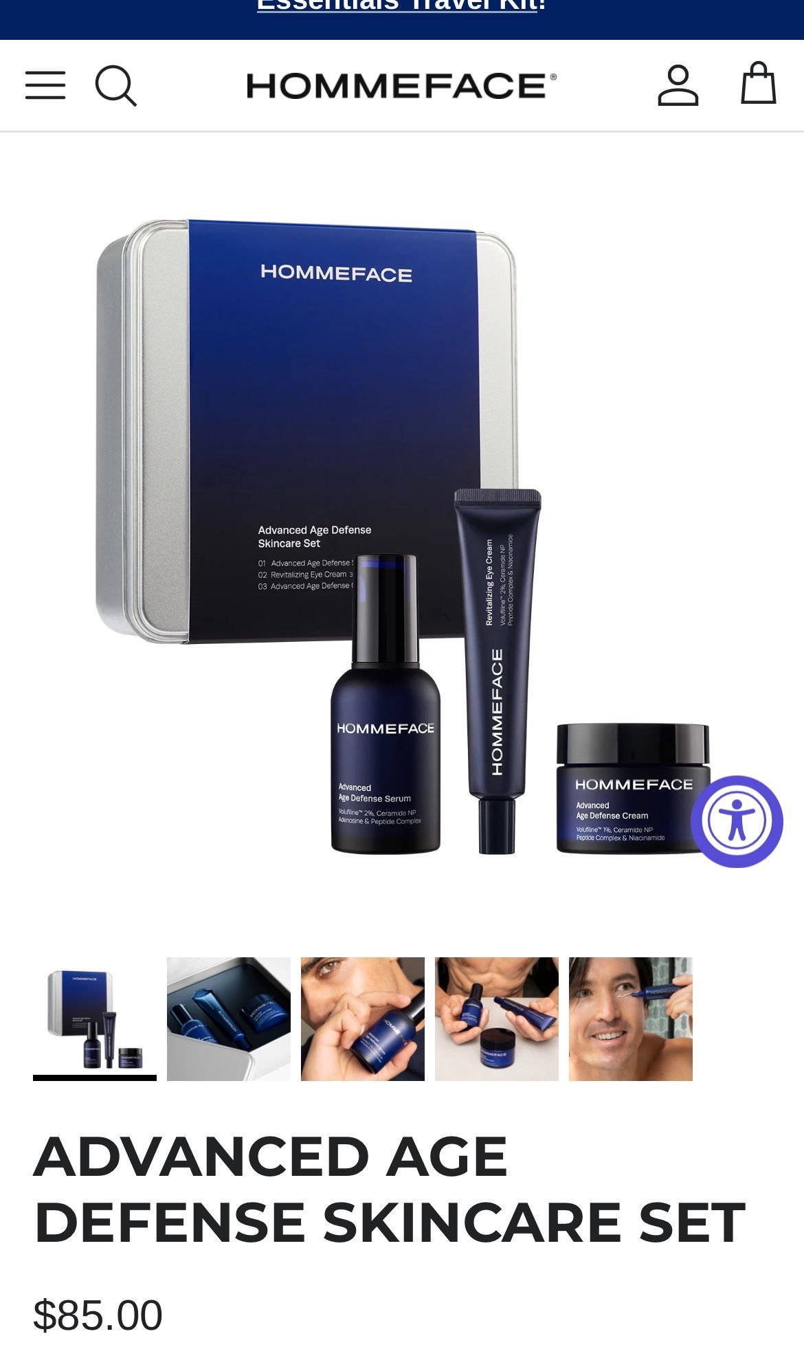 Hommeface advanced age defense skincare set