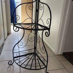 Two Tier Collapsable Metal Corner Shelf
