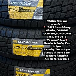 SET OF NEW TIRES, LT245/75R17 LANGOLDEN AT , INCLUDING MOUNTING AND BALANCING. ASK ME FOR ANY SIZE OR BRAND, LLANTAS NUEVAS