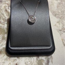 14 K White Gold  LG Diamond Pendant 