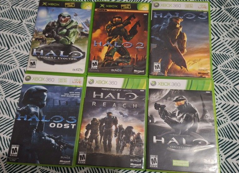 Halo CE, 2, 3, 3: ODST, Reach, & CE Anniversary Game Lot
