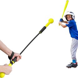 Batting Practice Hitting Stick,Batting Practice Equipment for Baseball and Softball,Extended Handlebar with Grip Strap,Ideal One-on-One Baseball Train