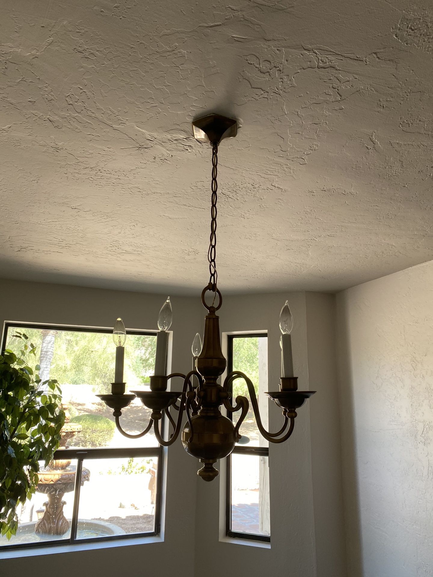 Brass chandelier
