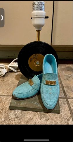 Elvis blue suede shoes lamp