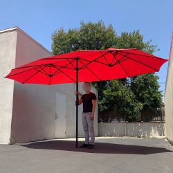 $95 (New) Large 15 ft double sided umbrella outdoor patio garden yard (weight base not included)