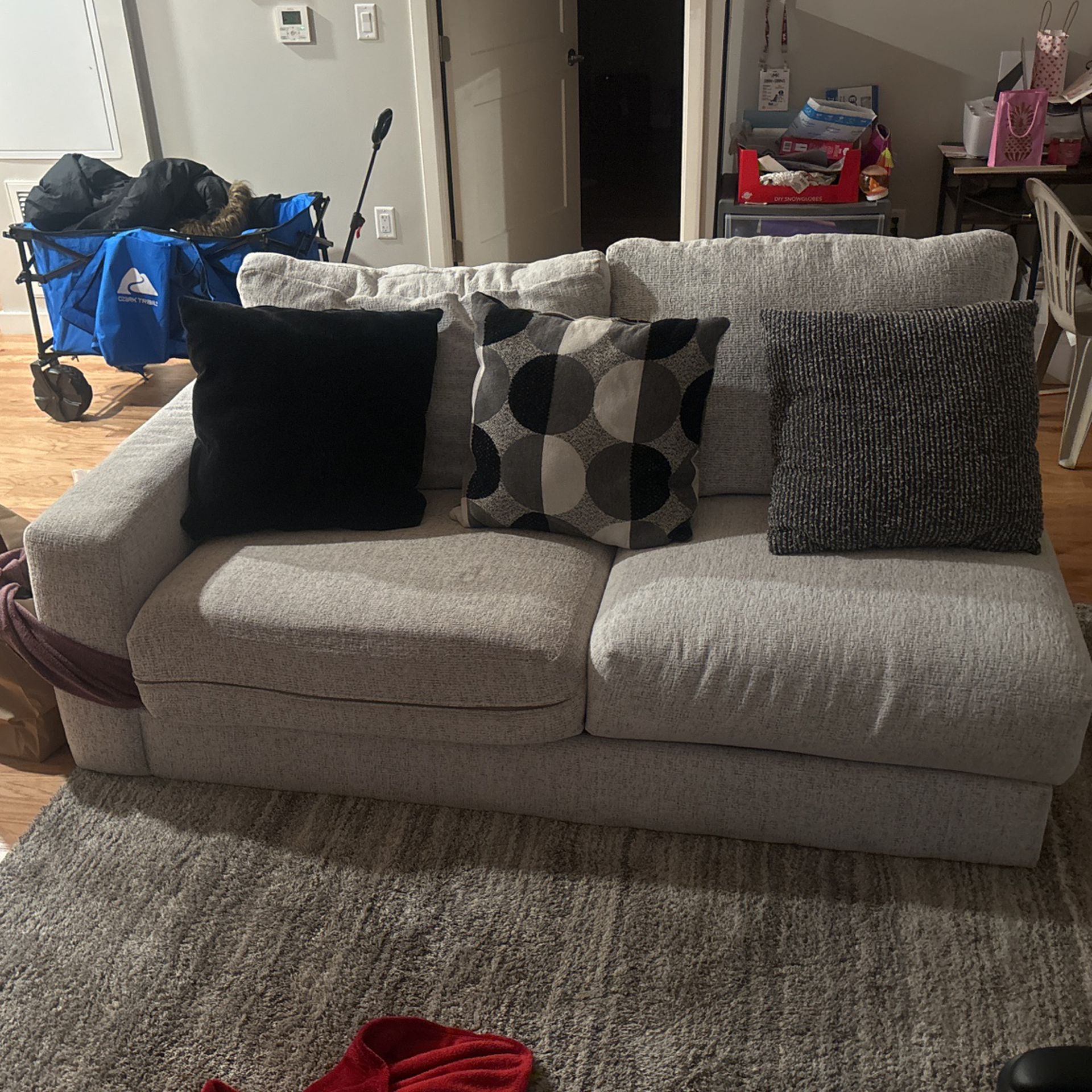 White Two Person Couch Sectional 