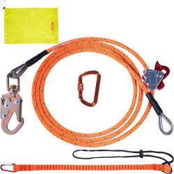 VEVOR Steel Core flipline, 1/2" x 12' Arborist Flipline, Flip Line for Tree Climbing with Alloy Steel Snap Hook