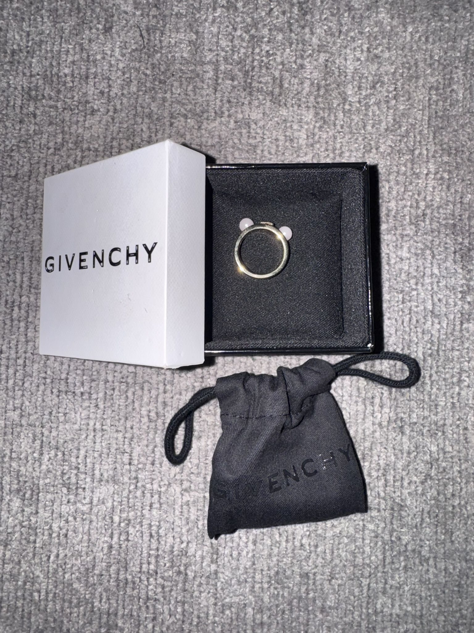 Brand New, Givenchy Ring Gold Plated With Pearls