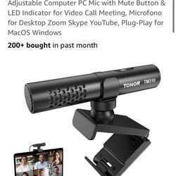 TONOR USB Conference Microphone for Laptop, Adjustable Computer PC Mic with Mute Button & LED Indicator for Video Call Meeting, Microfono for Desktop 