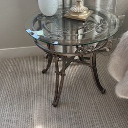 Heavy Iron , glass, top End table