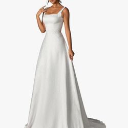 Square-neck Ivory Dress