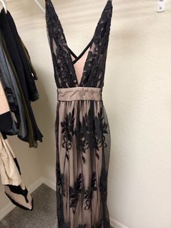 Black Lace Overlay Maxi Dress