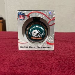 Miami Dolphins Glass Ornament NFL 