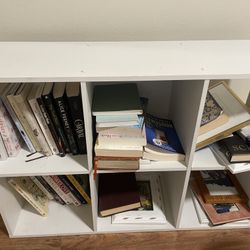 WHITE BOOKCASE CUBBIES CUBES