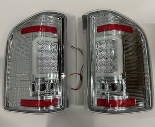 07-14 Chevy Silverado Taillights Assembly Chrome Housing With Red LED Bars
