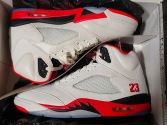 Jordan 5 Fire Red Black Tongue Size 12m