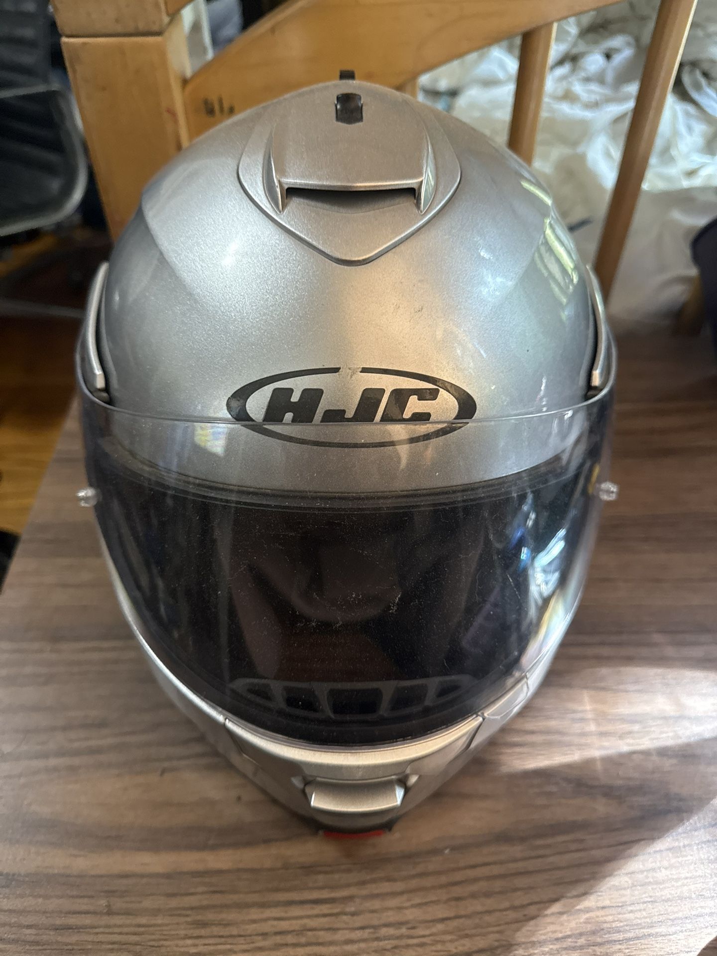 HJC IS-MAX II Full Face Modular Motorcycle Helmet Silver Size M Fast Shipping