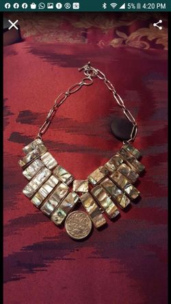 Silver abalone luxury necklace