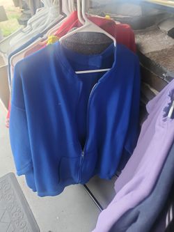 Free Zip-up Sweatshirt Jacket, Blue, Size L