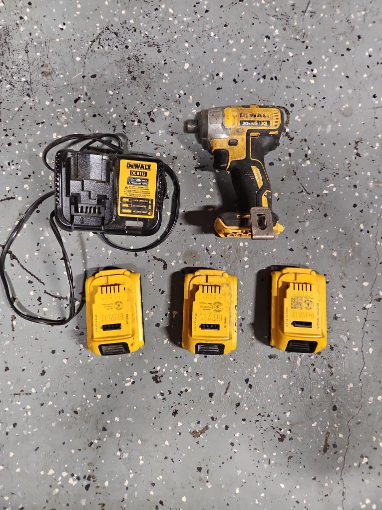 Dealt 1/4" Impact, Charger And Batteries