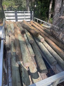 Pressure Treated Round Wooden Fence Posts