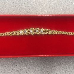 14k Gold Diamond Rope Bracelet 