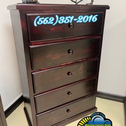 Five Drawer Pinewood Cherry Dresser Cajonera Comoda
