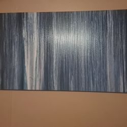 Large Blue White Vinyl Wall Art Mount Picture 30"x60"