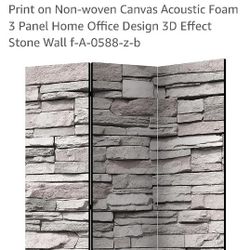 Canvas Faux Stone Look Room Divider 