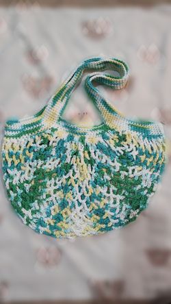Handmade Crochet Mesh Market Bag
