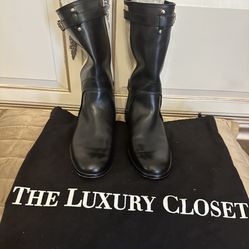Dior Leather And Canvas Boots Size 8