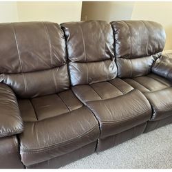 2  leather couches .