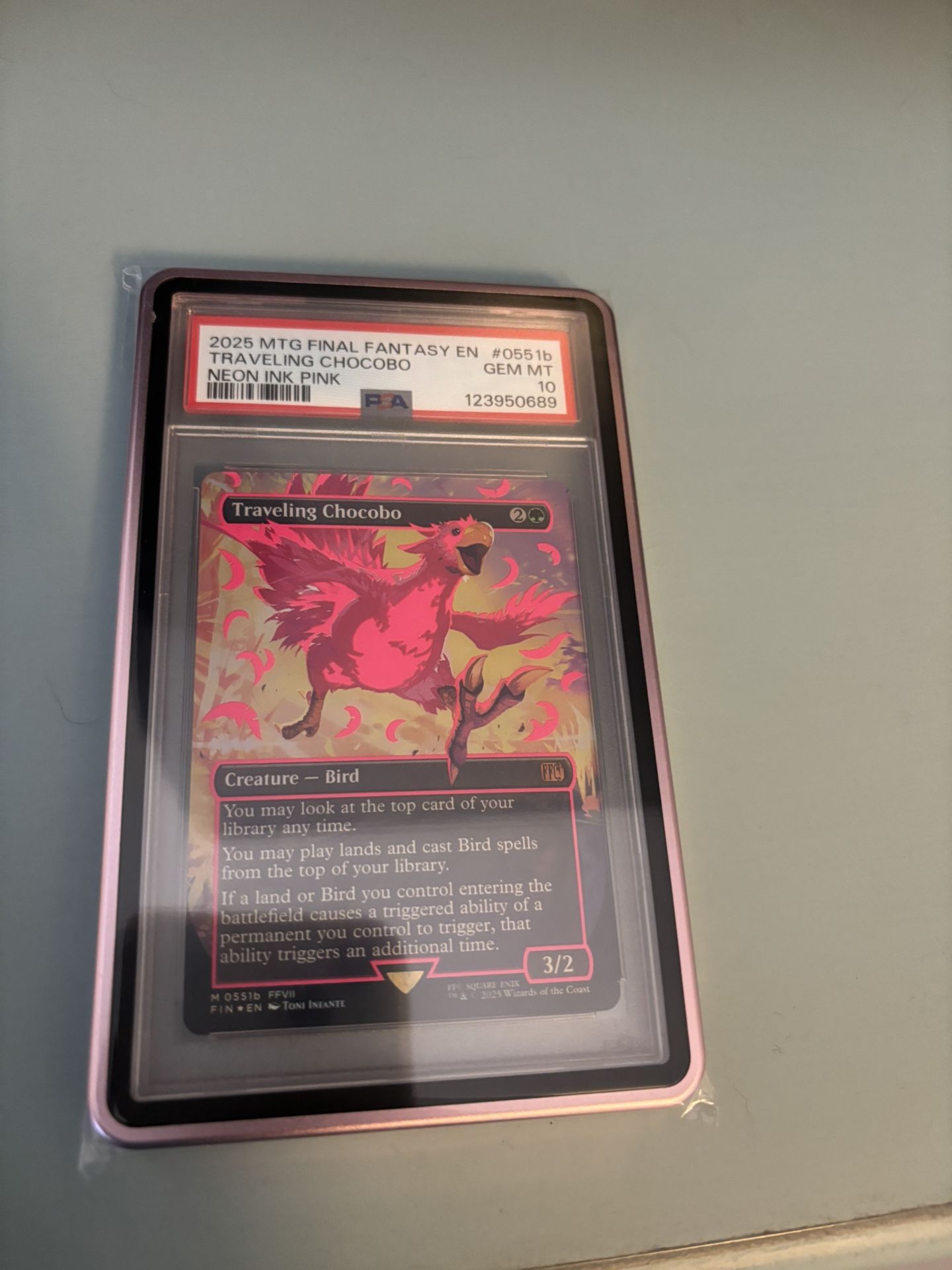 Psa 10 Neon Pink Ink Traveling Chocobo Final Fantasy MTG