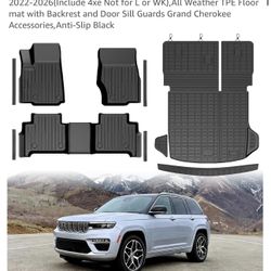 Mixsuper Floor Mat & Cargo Liner for Jeep Grand Cherokee 2022-2026(Include 4xe Not for L or WK),All Weather TPE Floor mat with Backrest and Door Sill 