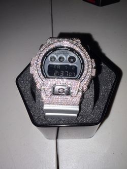 VVS Moissanite DW-6900 Silver G-Shock