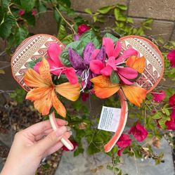Disney Moana Floral Minnie Ears Headband Maui Tattoo