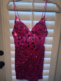 Pink Sequin Mirror Mini Dress