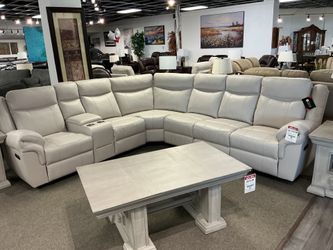 Powered Sectional with drop down console
