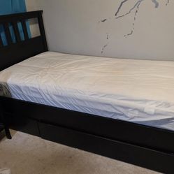 Twin Bed With Drawers And Mattress IKEA Hemnes Set