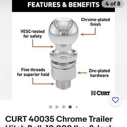 Curt Trailer Hitch Ball 2-5/16 Large Shank